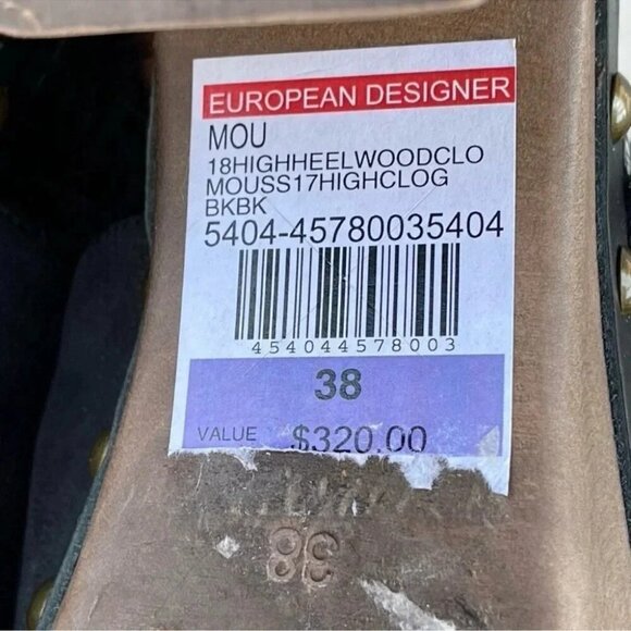 MOU HIGH HEEL WOOD CLOG SIZE 38/8 - Picture 11 of 11